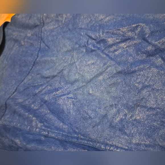 GUESS 90s Glamour vintage blue faux leather  jacket size small - Picture 5 of 7